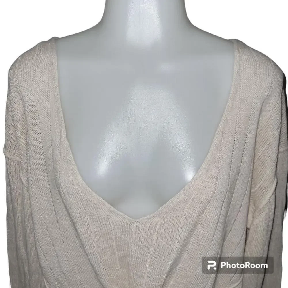 Women's Free People Knotted Crop Sweater - Size S - Beige